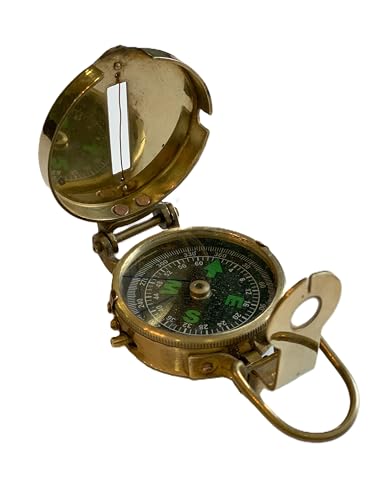 Brújula de Bolsillo Militar Náutica Vintage de Latón - Coleccionable, Regalo para Camping y Senderismo miniatura 1