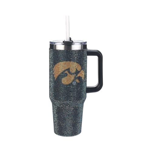 Image of The Memory Company Officially Licensed 40oz TC Bling Game Day Tumbler with Vintage Logo, University of Iowa