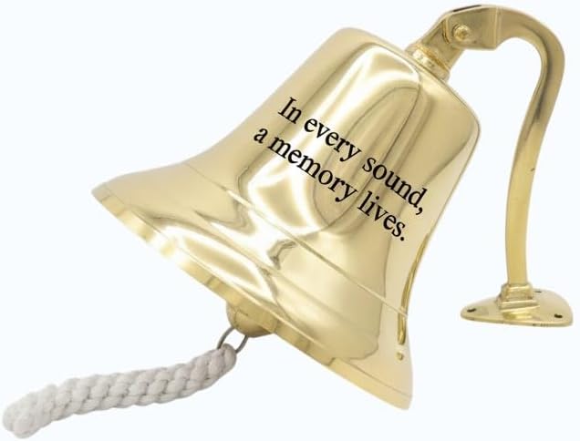 Portho 6" Personalized Handcrafted Brass Wall Bell with Custom Engraving – Loud Clear Sound Decorative Door Bell – Easy Mount Gift for Home, Office, Temple