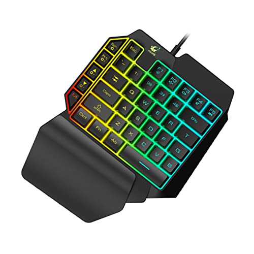 Veemoon Clavier Mécanique Rvb Rétroéclairé pour Jeu Et Ordinateur Portable Noir Compact