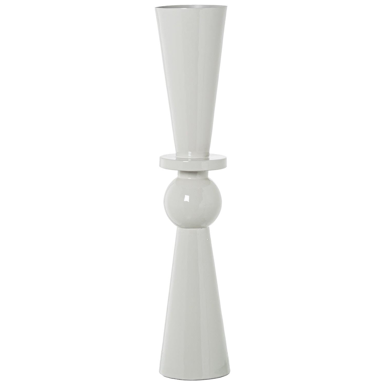 Vase de sol incassable en métal émaillé blanc pour habiller un angle vide
