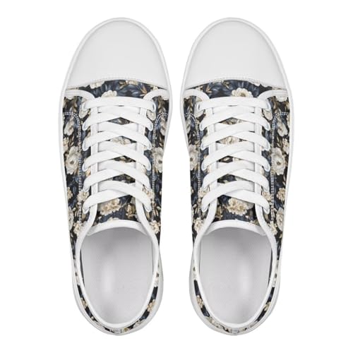Womens Casual Sneakers Flower Shoes for Women Lightweight & Comfort Canvas Shoes2