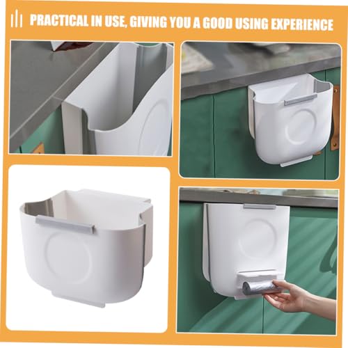 2 piezas basura plegable colgante para cocina blanca miniatura 4