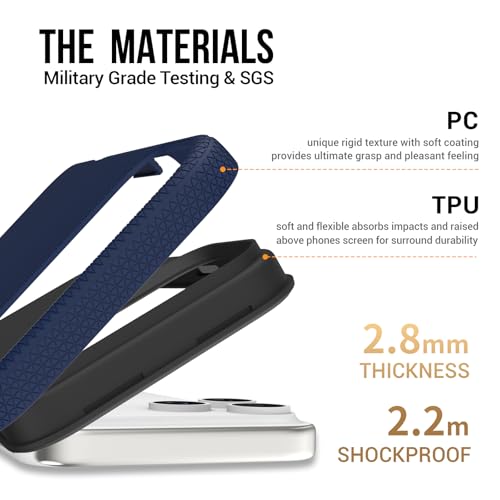 Image of NOXO Ultra-Hybrid Triangle Back Case Cover for iPhone 17 Pro, | Shockproof Design | Camera Protection | Soft TPU & Rugged PC | Bumper Case Cover for iPhone 17 Pro, (Prussian Blue)