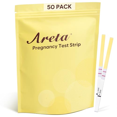 Areta Pregnancy Test Strips: 50-Pack hCG Tests, Highly Accurate and Rapid Results for Early Detection The Day After Your Missed Period