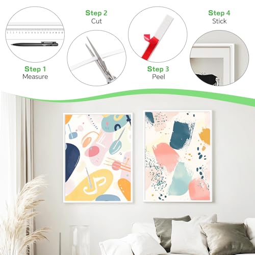 GoldOars 10m x 8mm Zierleisten Selbstklebend Schmale Deckenleisten Stuckleisten Wand Flexible für Fliesen Schrank Spiegel Decke Boden Platte, Helles Weiß