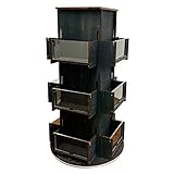 Rotating Display Stand, 3 Tier Wooden Organizer, 4-Sided Display Rack, 360 degree Spinning...