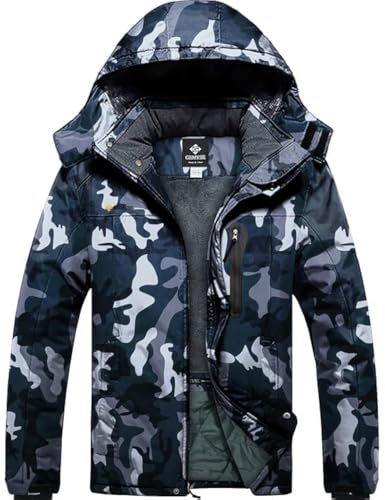 Image of GEMYSE Men's Winter Ski Jacket Waterproof Snow Coat with Detachable Hood