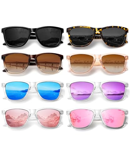 Womens Trendy Sunglasses Classic Retro Sun Glasses for Travel Driving 8Packs