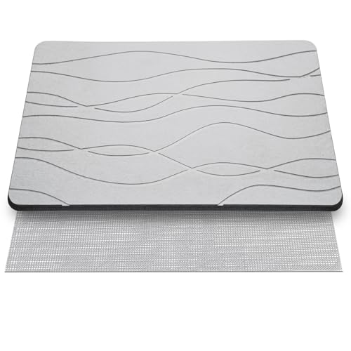 Diatomite Stone Bath Mat for Bathroom Bathmat 60 * 40cm Non Slip Diatomaceous Earth Shower Mat Quick Dry Water Absorbent for Bathtub Kicthen Floor Pet (Light Grey)