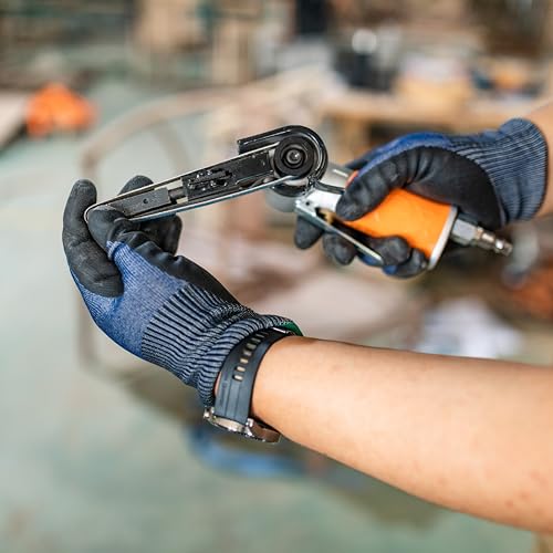 Image of Air Belt Sander 3 /8 inch x 13 inch Belt Size Pneumatic Tool with 12pc Belts (#40, #60, #80 & #120), Good for Deburring, Sanding and Finishing (3 /8 inch x 13 inch Sander)