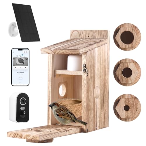 Vogelhaus mit 5MP Kamera, Nistkasten für Vögel für Draußen Wetterfest, 2,4 G WiFi & App Benachrichtigung, Video/Fotoaufnahme & Bewegungserkennung, Beobachten des Vogellebens, Nachtsicht, Solarbetrieb Vogelhaus mit 5MP Kamera, Nistkasten für Vögel für Draußen Wetterfest, 2,4 G WiFi & App Benachrichtigung, Video/Fotoaufnahme & Bewegungserkennung, Beobachten des Vogellebens, Nachtsicht, Solarbetrieb