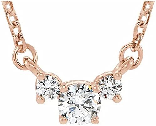 1-3 Carat Classic Past Present Future 3 Stone Diamond Pendant Nec...