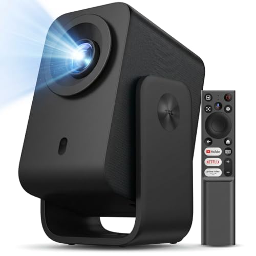 TCL C1 Videoprojecteur 4K Compatibilité, Natif 1080P, Audio Dolby 8 W, Netflix Certifié, Smart Google TV Intégré, Auto Focus/Keystone, Wi-FI Bluetooth, Pivotant à 285° Mini Projecteur Video Portable