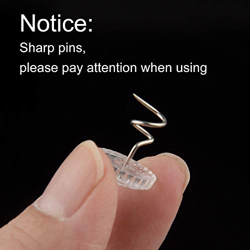 Image of KUUQA 100 Pieces Upholstery Twist Pins Clear Heads Bed Skirt Pins for Slipcovers and Bedskirts (Pack of 3)
