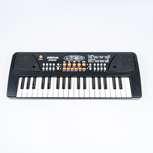 Image of Electronic Keyboard with Mic for Kids & Beginners | Portable 37-Key Starter Piano | Black Piano for Kids & adults | The Perfect Musical Instrument for Kids to Learn & Play.