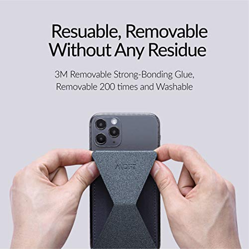 MOFT Reusable Adhesive 4-in-1 Cell Phone Grip, Phone Stand, Card Holder, Adjustable Viewing Angles, Magnetic, Thin Design with Grip to be Held for All iPhone Android Smartphones