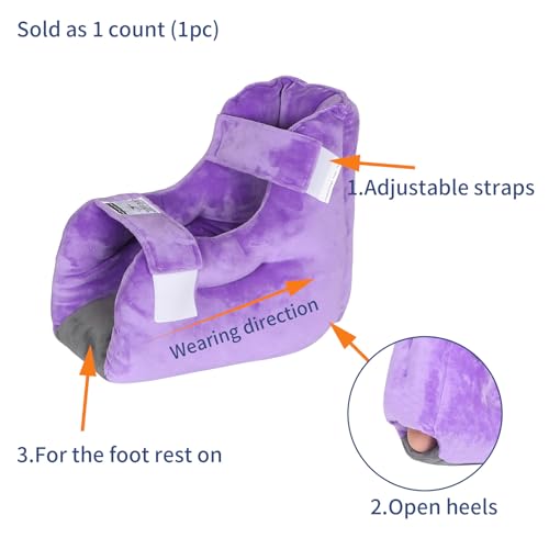 Image of Velour Heel Protectors Bed Sore Pillow Cushion for Pressure Sores,Velvet Foot Pillows Support Boot for Bedridden Patients Supplies, Ankle Pillow Heel Protector for Heel Pain（Pack of 1 pcs）