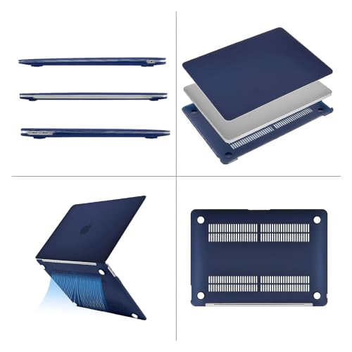 MOSISO Compatible with MacBook Air 13 inch Case M1 2021 2020 2019 2018 Release A2337 A2179 A1932 Touch ID, Plastic Hard Shell Cover&Keyboard Cover for MacBook Air 13.3 inch Case M1, Navy Blue by MOSISO - Image 4