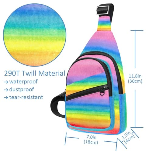 Riñonera cruzada para mujer y hombre, bolsa de pecho multicolor tipo acuarela 5