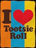 Classic Imports I Love Tootsie Roll Plush Fleece Blanket- 50x60