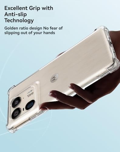 Another30 Clear Case for Motorola Edge 50 Ultra, Anti-Yellowing, Reinforced Corners, Shock-Absorption Flexible Clear TPU Rubber Protective Cell Phone Cover