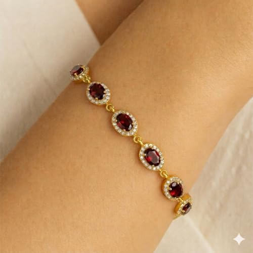 Bracelet rivière argent anti-ternissement plaqué or jaune avec fermoir sécurisé - 2