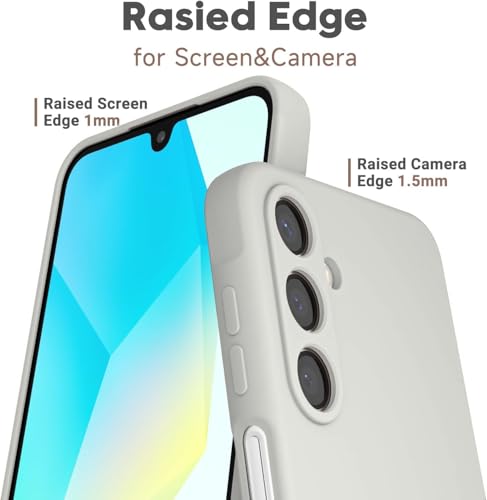 Image of DIZORO Microfiber Candy Case for Samsung M16 5g / F16 5g Smooth Touch Cushion Liquid Soft Silicone Gel Rubber Phone Cases Non-Slip Full Body Protective Shockproof Back Cover- Stone Grey