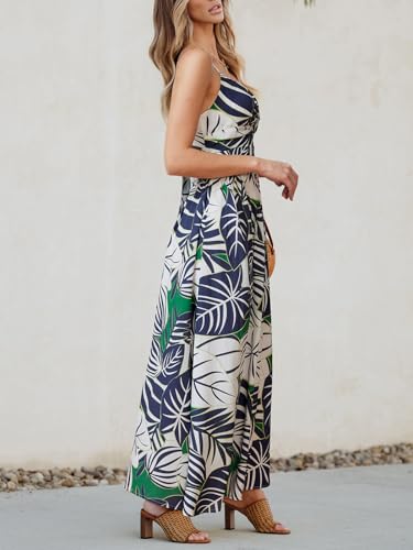 Image of CUPSHE Women's Maxi Dress Floral Print Twisted V Neck Sleeveless Long Dress Summer Casual Dress