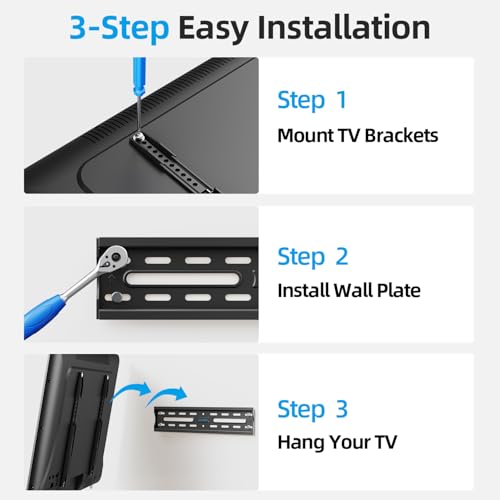 Image of Fixed TV Wall Mount for Most 26-60 Inch Screen, Low Profile TV Mount with Quick Release Lock, Ultra Slim Wall Mount Bracket, Max VESA 400x400mm, Holds up to 99 lbs, up to 16 inchWood Studs by USX STAR