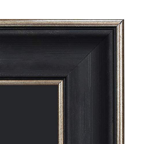 Golden State Art, 11X14 Vintage Antique Style Black Document Frame For 8.5X11 Diploma/Certificate, Sawtooth Hangers For Wall Mounting With Real Glass, Silver Trim (Black/Silver Double Mat, 2-Pack) #TOP2