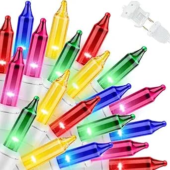 LAMPHOME Multicolor Christmas String Lights 20FT 100 Count Incandescent Connectable Christmas Mini Lights Waterproof Easter Decorations for Indoor Outdoor Patio Party Home Garden Yard Decor