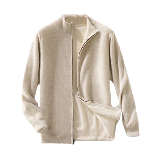 Men's Reversible Zipper Cardigan, Casual and Warm Long-Sleeved Wool Sweater
