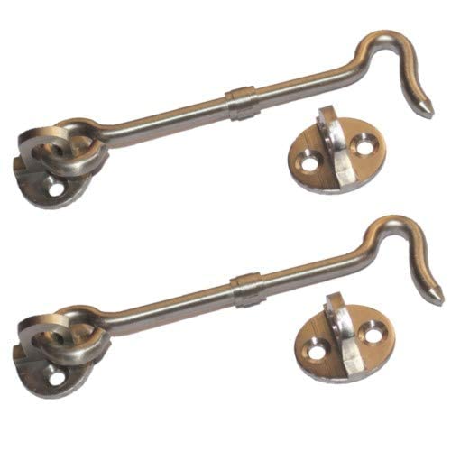 LAVIO Brass Gate Hook/Window Hook (Oval Eye) Pack of 2 (6" Inch, SS Silver) (B09S3LR7CF) Amazon Price History, Amazon Price Tracker