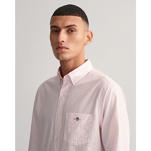 GANT Herren Reg Poplin Stripe Shirt Klassisches Hemd, Light Pink, L EU – Ansicht 2
