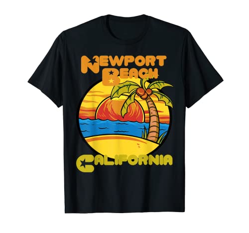 Newport Beach Sunset Vacation California Palmiers Ocean T-Shirt