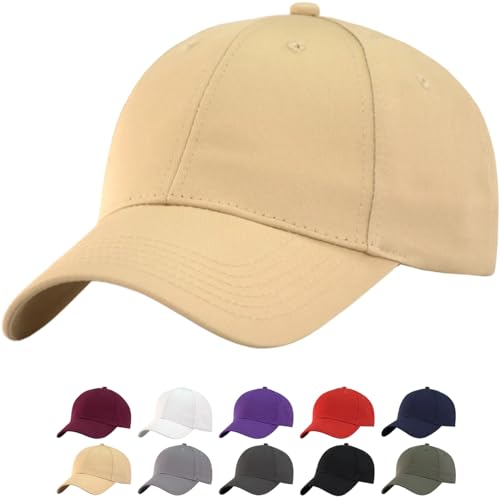 Image of TSSGBL Classic Plain Baseball Cap, Small /M-L /XL-3XL Big Head Fit, Unisex Adjustable Cotton Structured Golf Dad Hat