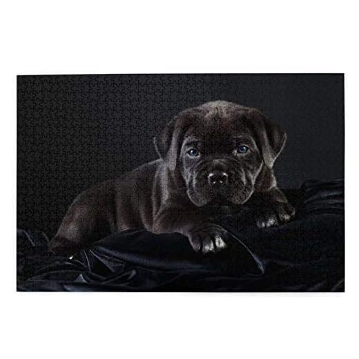 Pussel 1 000 bitar Cane Corso husdjur valp svart Cane Corso trä pussel leksak familjespel väggdekor för vuxna tonåringar