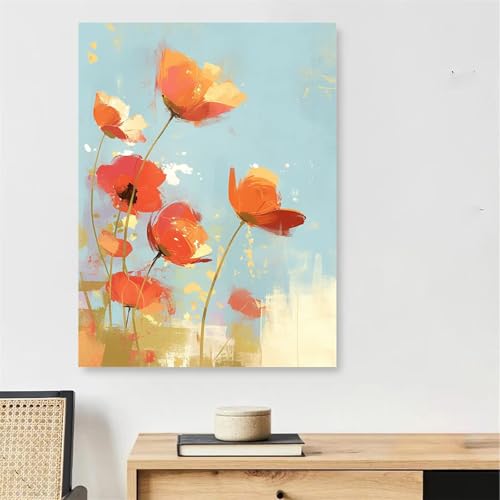 Peinture numéro adulte fleur anti stress grand format 100x160cm