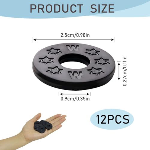 12 Stück Gitarrengurt Schlösser Silikon Gurtschlösser Gummi Gitarren Gurt Blöcke Gitarren Schutz Strap Blocks für Akustikgitarre E-Gitarre Bass Ukulele, 2.5cm (Schwarz)