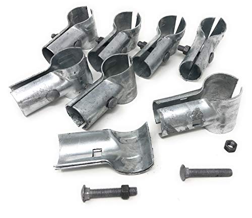 Chain Link Fence End Rail Clamps with Bolts & Nuts 1-7/8