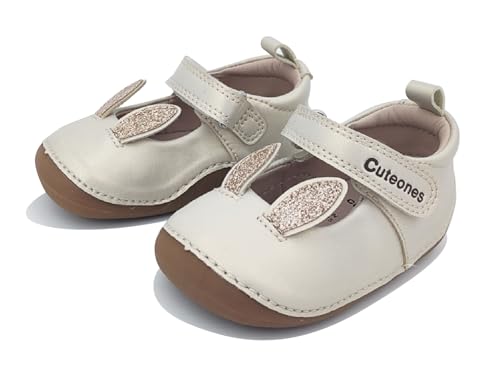 Baby Rabbit Ear Shoes, Microfiber Leather, Hook and Loop Strap, Non-Slip First Walking Flats