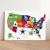 Poster avec logo des équipes de football universitaires - Décoration murale esthétique pour grottes d'hommes, bars sportifs, chambre à coucher, salon, équipes de la NFL (106)