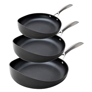 Radical Pan: Patented Design Cooking Pan – Hard Anodized Frying Pan – Eclipse® PFOA Free Non-Stick – Sautè Skillet – SGS, NSF Certification – Oven & Dishwasher Safe (Set of 8.5″ + 10″ + 12″)