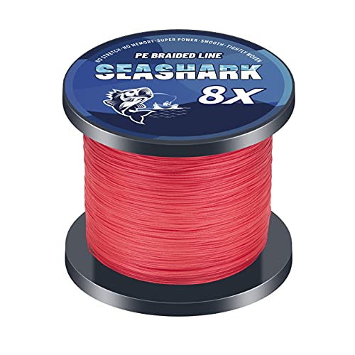 Seashark Braided Fishing Line Color Never Fade 8 Strands Super Strong PE Fishing Line Abrasion Resistant Fishing Wire Zero Stretch Multiple Colors 6lb to 80lb - Image 2