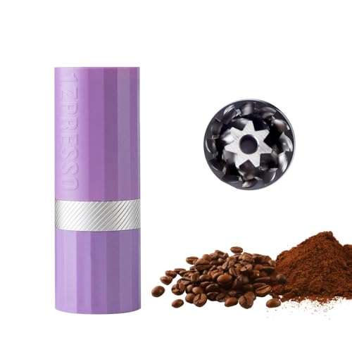 1Zpresso Q Air Manuelle Kaffeemühle heptagonale Montage Edelstahl konischer Grat Kunststoffgehäuse leicht Reisegröße passt in den Kolben von numerisch verstellbare Einstellung lila