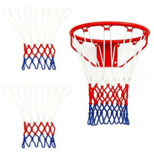 2 PCS Filet Basket en Polyester, Filet Panier Exterieur Résistant, Remplacement Durable pour Panier de Basket Extérieur, Usage Intérieur et Extérieur