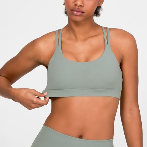 Image of YITTY Active Women's Ultraluxe Strappy Medium Impact Bra, Athleisure, 4-Way-Stretch