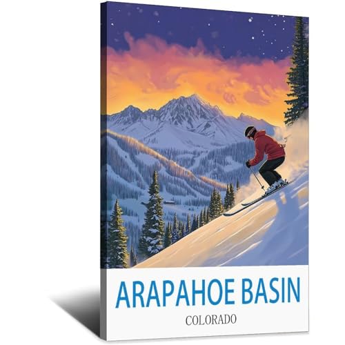 Toile Arapahoe Colorado LNBIAND poster retro paysage montagne