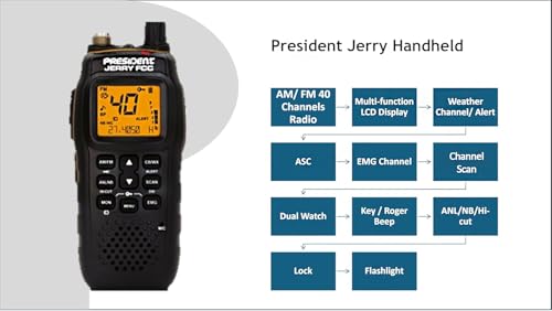 Radio portátil President Jerry FCC AM/FM con cargador vehicular miniatura 2
